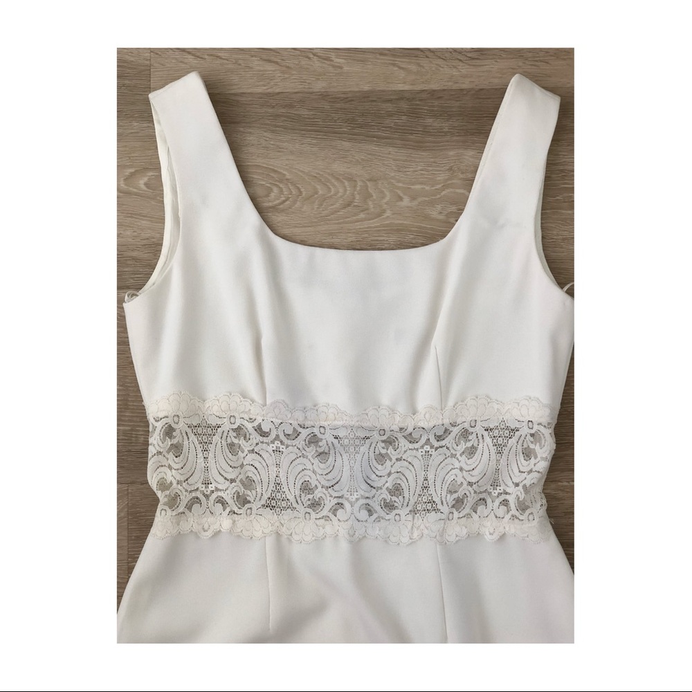 Vintage Datiani White Dress with lace cut-out